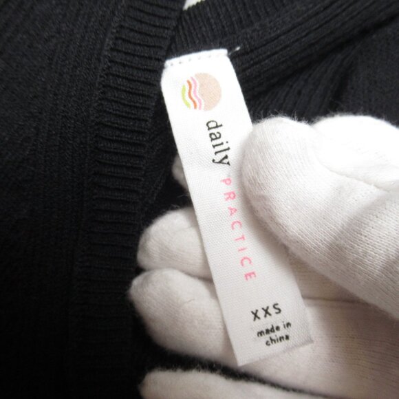 Anthropologie Daily Practice Ribbed Sweater Midi Dress Black XXS - Picture 6 of 11